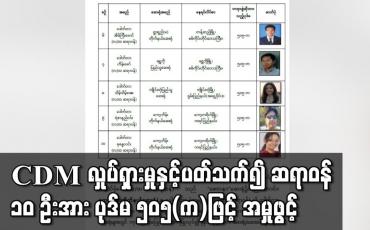 Embedded thumbnail for ပါမောက္ခတစ်ဦး အပါအဝင် ဆရာဝန် ၁၀ ဦးအား ပုဒ်မ ၅၀၅(က)ဖြင့် အမှုဖွင့်