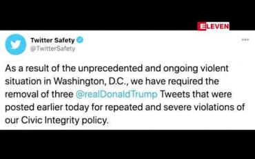 Embedded thumbnail for အမေရိကန်လွှတ်တော်အဆောက်အဦအကြမ်းဖက်ခံရမှုအပြီး ဖေ့စ်ဘွတ်ခ်နှင့်တွစ်တာက ထရန့်အကောင့်ကိုယာယီပိတ်လိုက် 