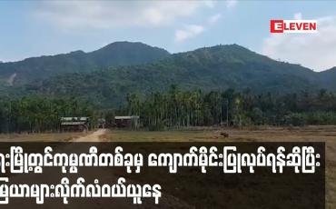 Embedded thumbnail for ရေးမြို့နယ်ရှိ ဓနိကြာကျေးရွာတွင် ကုမ္ပဏီတစ်ခုမှ ကျောက်မိုင်းပြုလုပ်ရန်ဟုဆိုကာ မြေယာများလိုက်လံဝယ်ယူနေမှုအပေါ် ဒေသခံပြည်သူများ စိုးရိမ်ပူပန်နေ