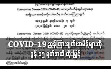 Embedded thumbnail for ဖြေလျှော့ပေးသည့်ကိစ္စရပ်များမပါသည့် ညွှန်ကြားချက်များကို ဇွန် ၁၅ ရက်အထိ တိုးမြှင့်