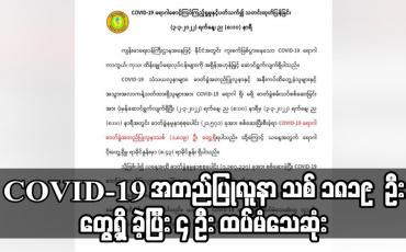 Embedded thumbnail for COVID-19 အတည်ပြုလူနာ သစ် ၁၈၁၉ ဦးတွေ့ရှိ ခဲ့ပြီး ၄ ဦး ထပ်မံသေဆုံး
