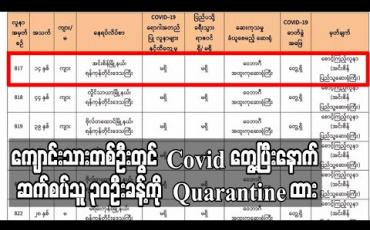 Embedded thumbnail for ကျောင်းသားတစ်ဦးတွင် Covid ရောဂါတွေ့ပြီးနောက် ဆက်စပ်သူ ၃၀ဦးခန့်ကို Quarantine ထား
