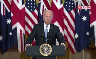 Embedded thumbnail for တရုတ်ကိုတန်ပြန်ရန် အမေရိကန်၊ဗြိတိန်နှင့်ဩစတြေးလျတို့က AUKUS မဟာမိတ်အဖွဲ့သစ်ကို ကြေညာ