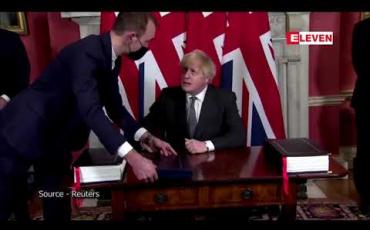 Embedded thumbnail for ဥရောပသမဂ္ဂနှင့် Brexit အလွန် ကုန်သွယ်ရေးသဘောတူစာချုပ်ကို ဗြိတိန်ဝန်ကြီးချုပ်လက်မှတ်ရေးထိုး 