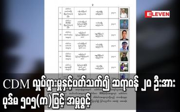 Embedded thumbnail for CDM လှုပ်ရှားမှုနှင့်ပတ်သက်၍ ဆရာဝန် ၂၀ ဦးအား ပုဒ်မ ၅၀၅(က)ဖြင့် အမှုဖွင့်