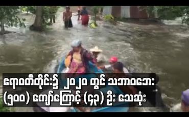 Embedded thumbnail for ဧရာဝတီတိုင်း၌ ၂၀၂၀ ပြည့်နှစ်အတွင်း သဘာဝဘေးဖြစ်စဉ်ပေါင်း(၅၀၀)ကျော်ဖြစ်ပွားခဲ့ပြီး (၄၃)ဦးသေဆုံးကာ (၂၂)ဦး ဒဏ်ရာ ရရှိခဲ့
