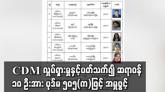 Embedded thumbnail for ပါမောက္ခတစ်ဦး အပါအဝင် ဆရာဝန် ၁၀ ဦးအား ပုဒ်မ ၅၀၅(က)ဖြင့် အမှုဖွင့်
