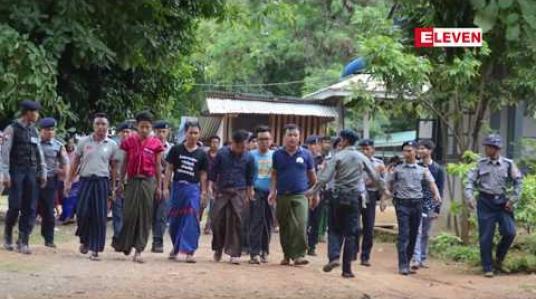 Embedded thumbnail for ဗိုလ်ချုပ်အောင်ဆန်းကြေးရုပ်ပြဿနာနှင့်ပတ်သက်၍ ထုတ်ပြန်သည့် ကြေညာချက်တစ်ခုကြောင့် ဖမ်းဆီး တရားစွဲခံထားရသည့် ကရင်နီလူငယ် ၆ ဦးကို ဒုတိယအကြိ်မ်ရုံးထုတ်