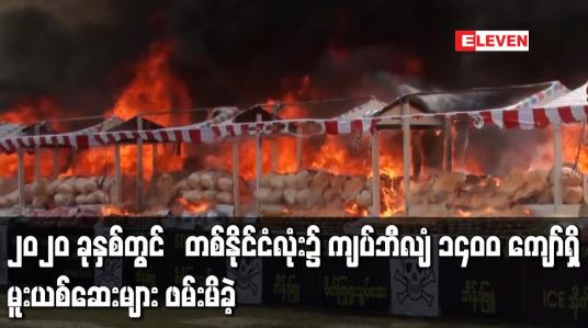 Embedded thumbnail for ၂၀၂၀ ခုနှစ်အတွင်း တစ်နိုင်ငံလုံး၌ ကျပ်ဘီလျံ ၁၄၀၀ ကျော်ရှိ မူးယစ်ဆေးများ ဖမ်းမိခဲ့ပြီး ပြီးခဲ့သည့်နှစ်နှစ်ထက် နှစ်ဆကျော် ပိုဖမ်းဆီးရမိခဲ့ 